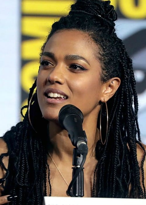 Freema Agyeman speaking at the 2019 San Diego Comic-Con International