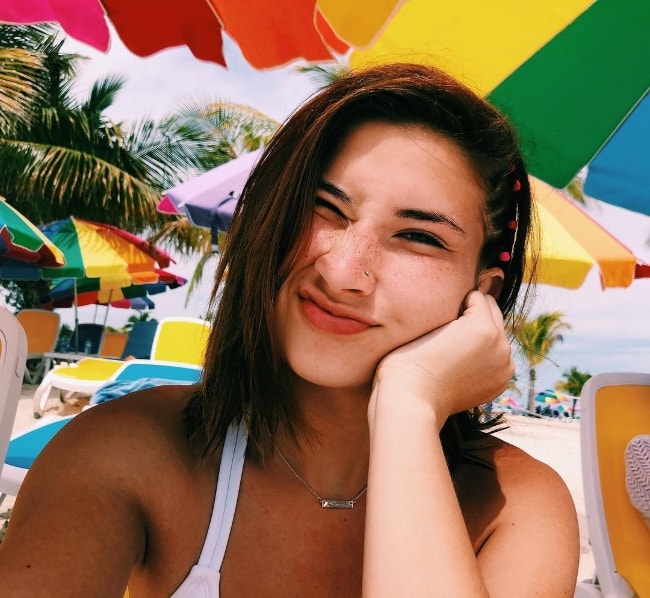 Hannah Rylee as seen while taking a selfie in the Bahamas in March 2019