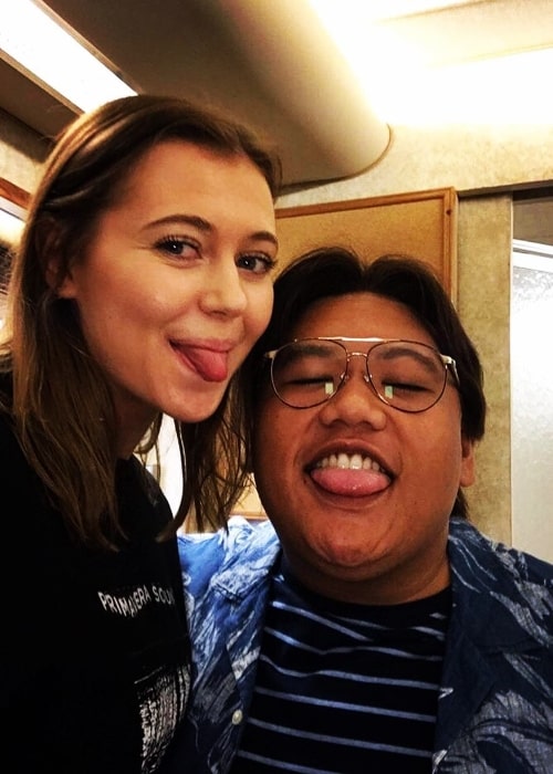 Jacob Batalon as seen while posing for a goofy picture along with Charlotte Granfelt in June 2019