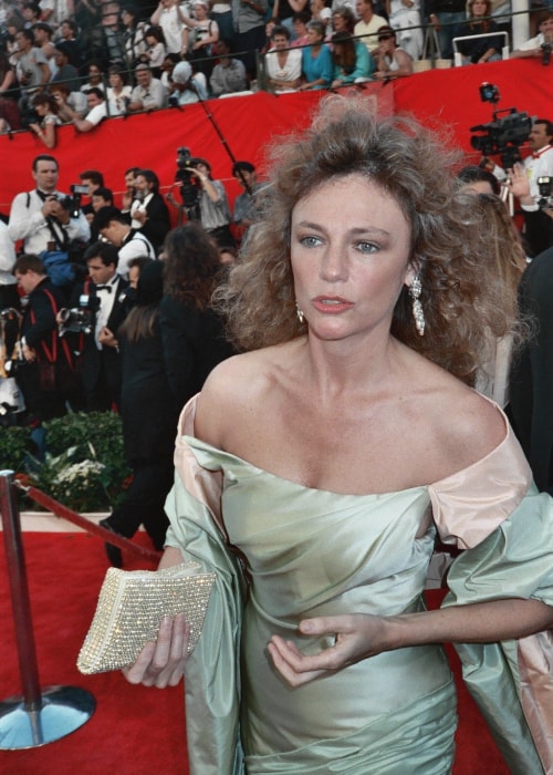 Jacqueline Bisset as seen in a picture taken at the red carpet during the 1989 Academy Awards on March 29