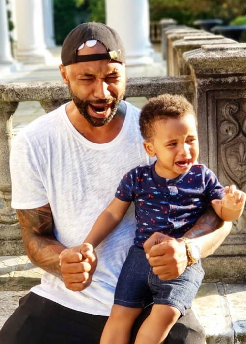 Joe Budden with his son as seen in July 2019