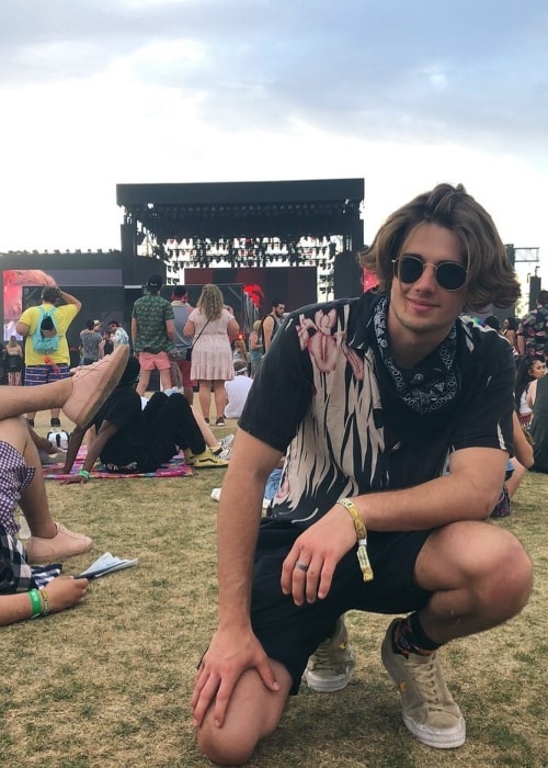 Joel Adams as seen while posing for the camera at Coachella Valley Music and Arts Festival at Riverside County, California, United States in April 2019