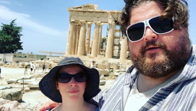 Jorge Garcia and Rebecca Birdsall in a selfie in July 2019