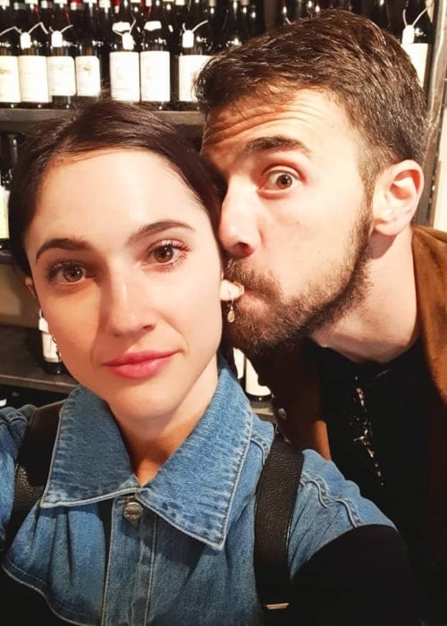 Lodovica Comello as seen in a selfie taken with her beau Tomas Goldschmidt in Agriturismo La Morra - Brandini in April 2019