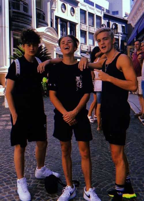 Markie Werox as seen while posing for a picture along with his friends, Luca Schaefer-Charlton (Left) and Glen Fontein (Right), in Los Angeles, California, United States in September 2019