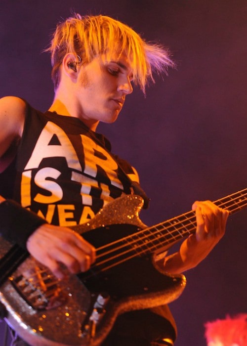 Mikey Way during a performance in August 2011