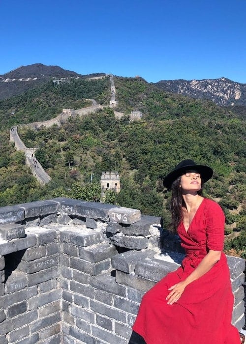 Mía Maestro as seen while posing for a picture at the Great Wall of China in Beijing, China in October 2018