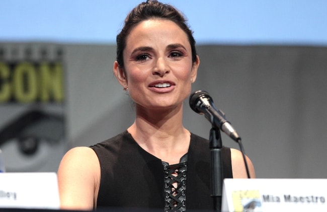 Mía Maestro as seen while speaking at the 2015 San Diego Comic Con International, for 'The Strain', at the San Diego Convention Center in San Diego, California, United States