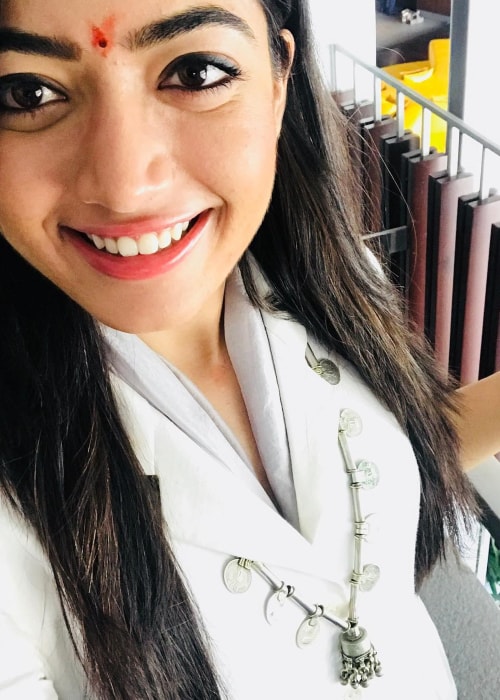 Rashmika Mandanna as seen in a selfie taken in July 2018