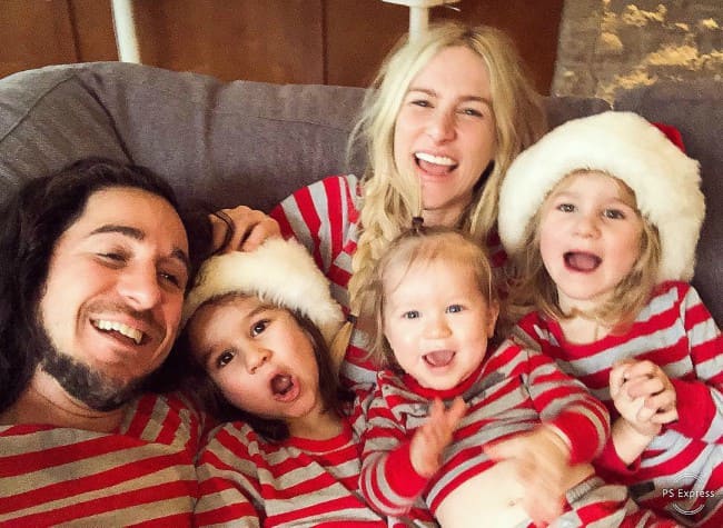 Sarah Blackwood with her family as seen in February 2019