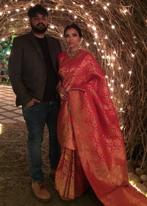 Shweta Basu Prasad as seen in a picture taken with her husband Rohit Mittal in December 2018