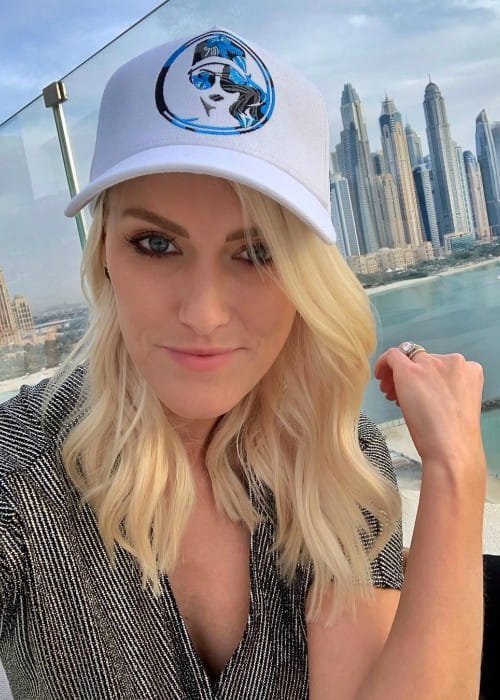 Supercar Blondie in a selfie in April 2019