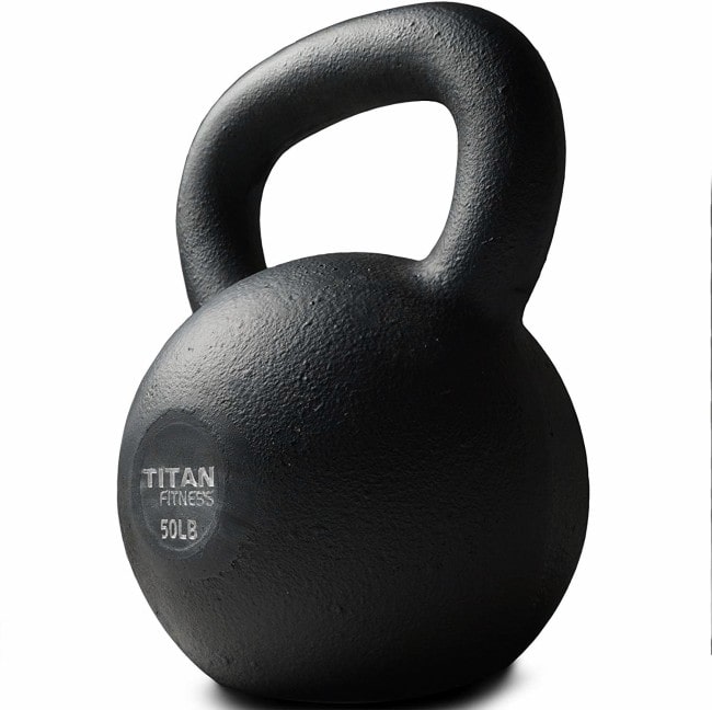 TITAN FITNESS Cast Iron Kettlebell 5-100 lb