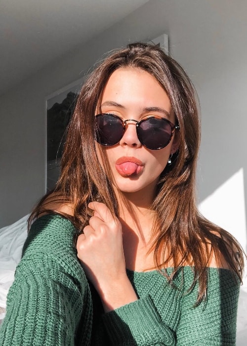 Tatum Dahl as seen while taking a goofy selfie in Los Angeles, California, United States in February 2019