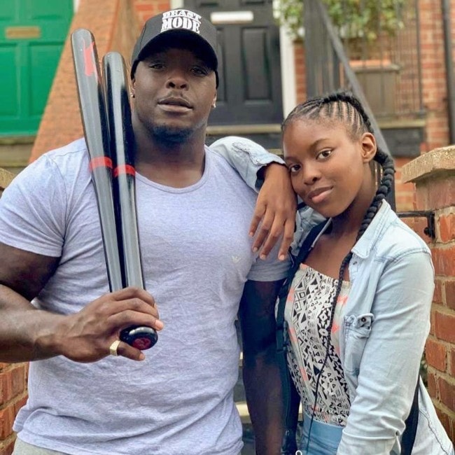 Adebayo Akinfenwa with his daughter as seen in August 2019