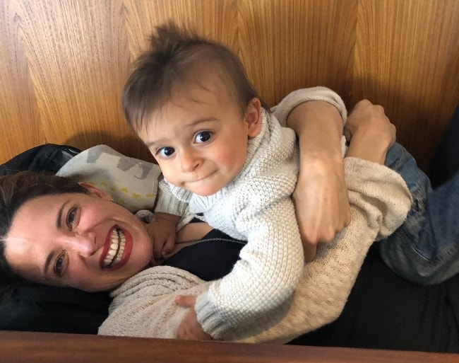 Alanna Ubach as seen while posing for an adorable picture with her son in June 2018