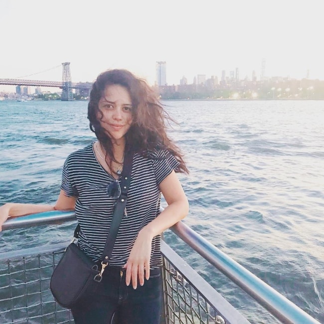 Alyssa Diaz as seen while posing for the camera while enjoying the sunset in July 2018