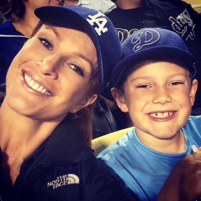 Angie Everhart as seen in a picture with her son kayden Bobby Everhart in June 2018