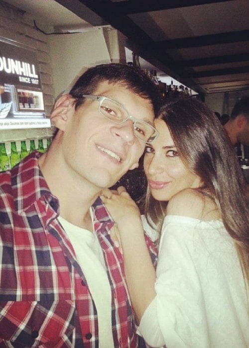 Boban Marjanović as seen in a picture with his wife Milica Krstić in May 2014