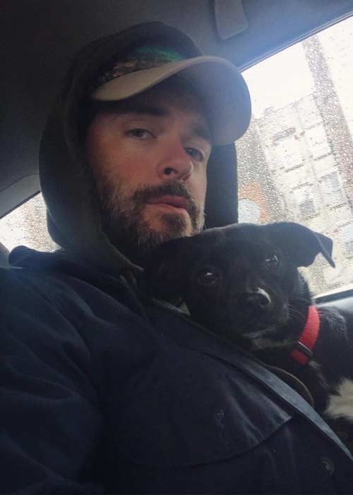 Brendan Hines as seen in a selfie with his best friend Earl taken in April 2018