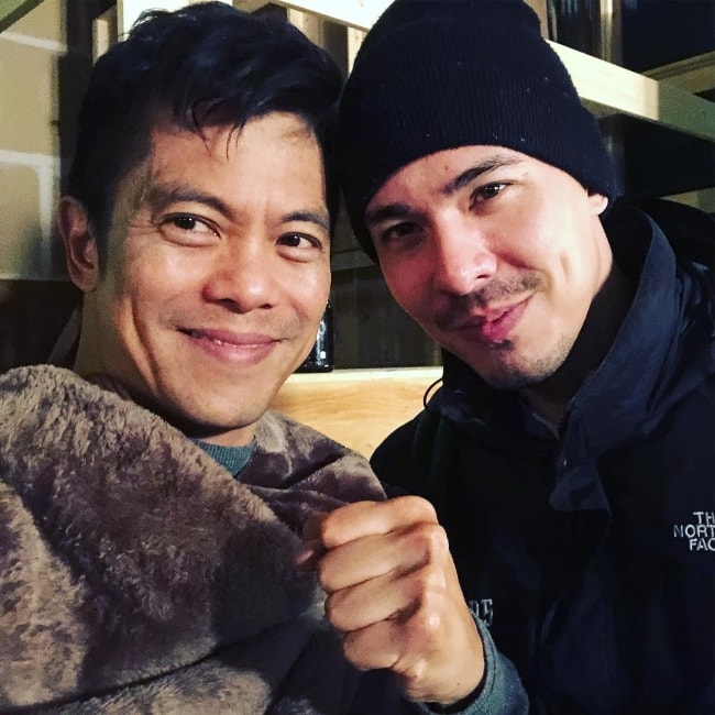 Byron Mann (Left) as seen in a picture along with Lewis Tan in Surrey, British Columbia, Canada in November 2018