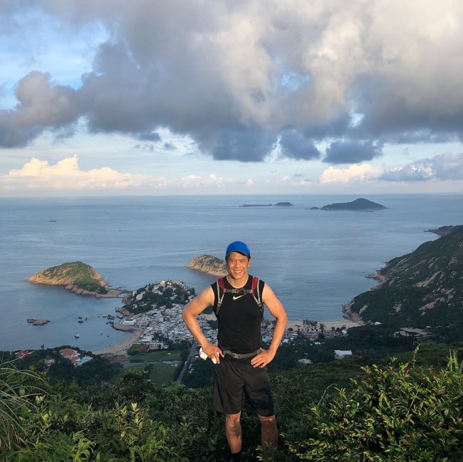 Byron Mann as seen while posing for a picture at Dragon's Back located in Hong Kong Island, Hong Kong in June 2019