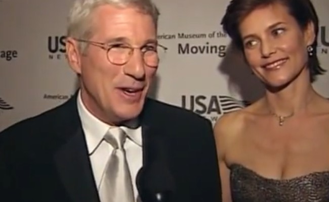 Carey Lowell i Richard Gere podczas wywiadu