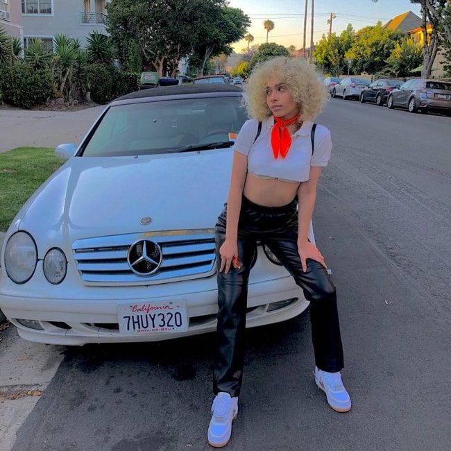 Dregoldi as seen while posing for the camera in Fairfax District, Los Angeles, California, United States in June 2019