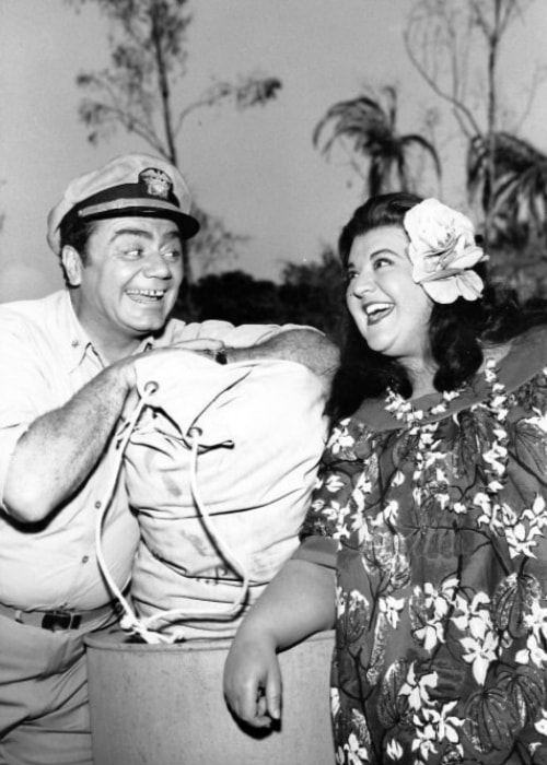 Ernest Borgnine as seen alongside Peggy Mondo from the television program 'McHale's Navy'