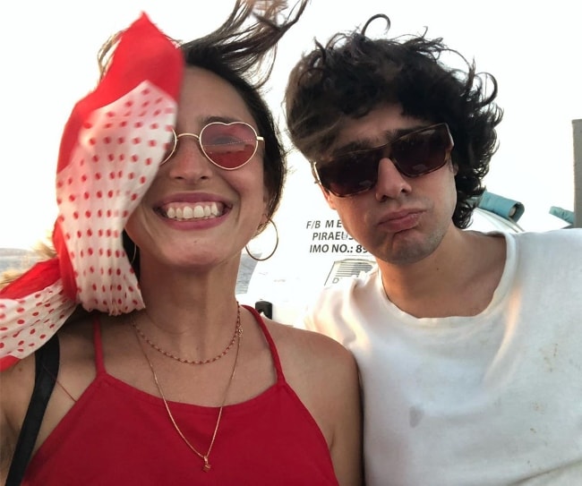 Fabianne Therese as seen while taking a selfie along with Poda Nappas in Aegina, Saronic Gulf, Greece in July 2019