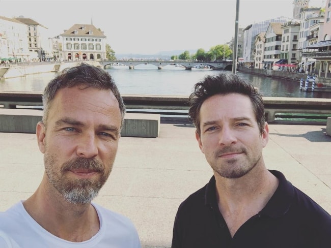 JR Bourne (Left) as seen while taking a selfie along with his friend, Ian Bohen, in Zürich, Switzerland in June 2018