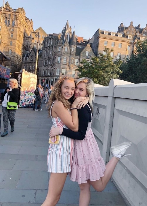 Jillian Shea Spaeder as seen in a picture with her friend Lilia Buckingham in Edinburgh, Scotland, United Kingdom in August 2019