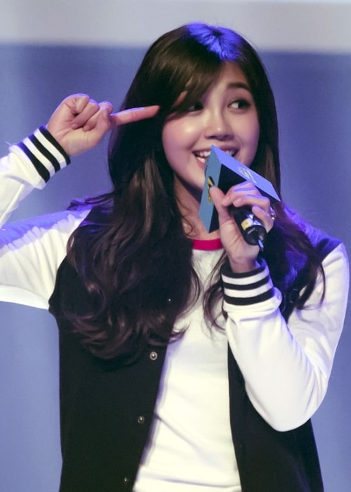 Jung Eun-ji as seen in a picture taken during the Go Ham! Talk Concert in February 2014