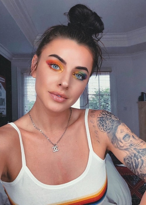 Kylie Rae Hall as seen while taking a glammed-up selfie in June 2019