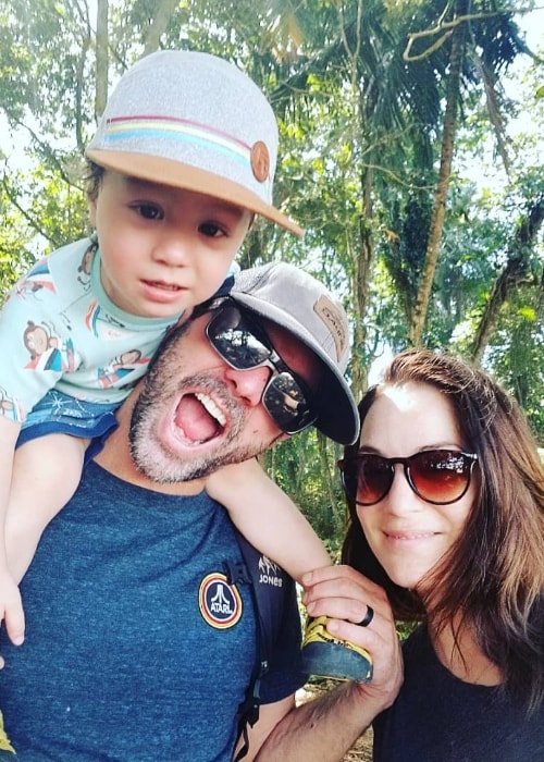 Lara Gilchrist as seen while posing in a family selfie at Cahuita National Park in Caribbean La Amistad Conservation Area in Costa Rica in February 2019