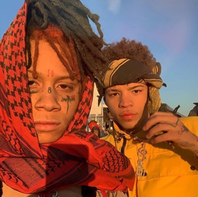 Lil Mosey (Right) as seen while posing in a selfie alongside rapper Trippie Redd in September 2019