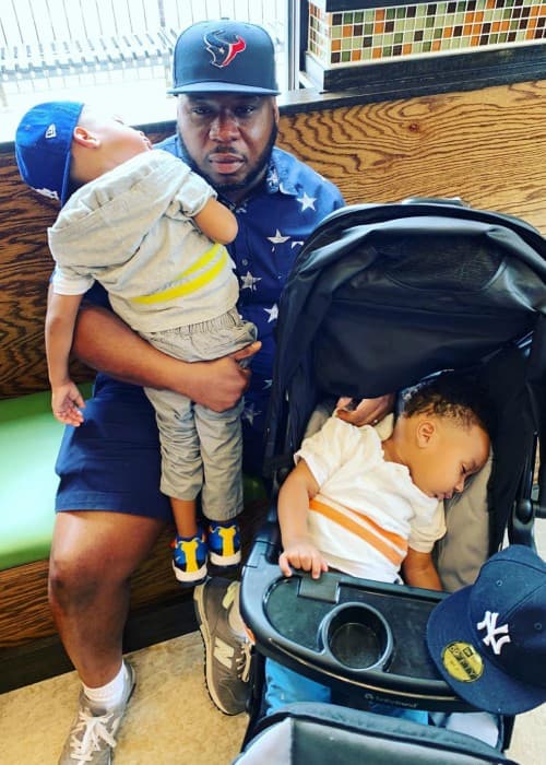 Lil' O with his nephews as seen in July 2019