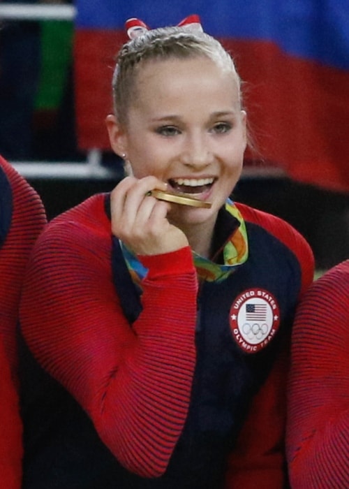 Madison Kocian as seen in a picture taken after receiving a gold medal at the 2016 Rio De Janeiro Olympics