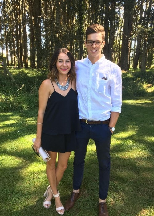 Mitchell Santner with his girlfriend as seen in January 2017