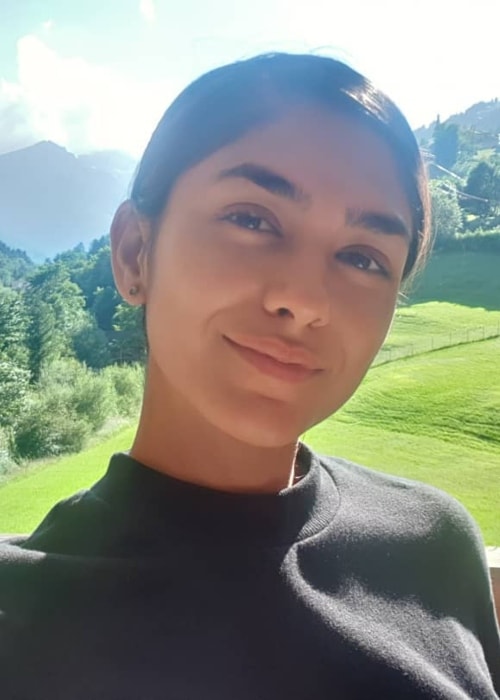 Mrunal Thakur as seen in a selfie taken in Switzerland in September 2019