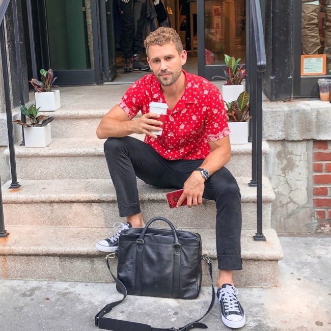 Nick Viall as seen while posing for the camera in New York City, New York, United States in July 2019