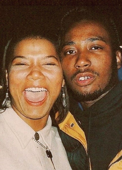 Ol' Dirty Bastard as seen while posing for a picture along with Queen Latifah