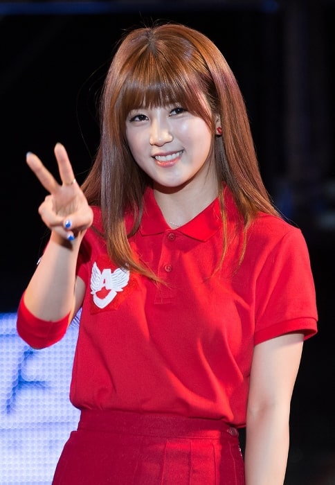 Park Cho-rong as seen while posing for the camera at Korea University Ipselenti (cheering festival) in 2014