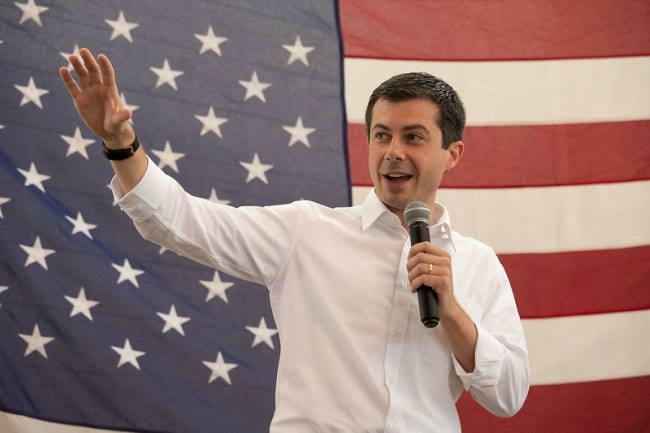 Pete Buttigieg at The Walker Homestead in Iowa City in July 2019