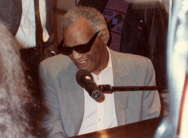 Ray Charles during an event in February 1990