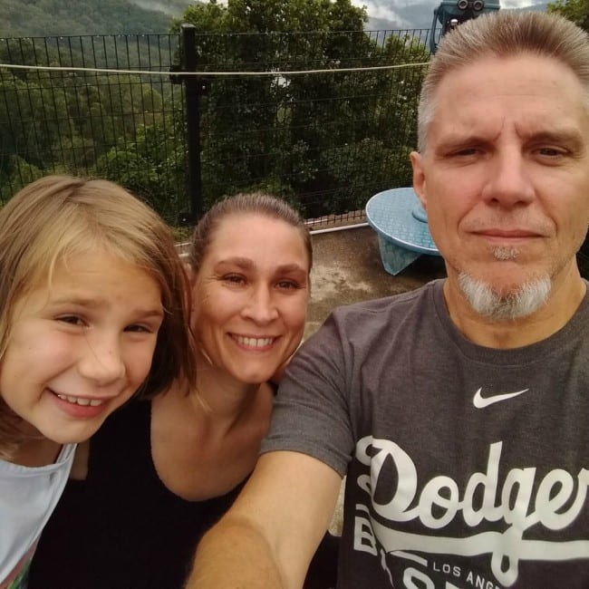 Ron McGovney with his wife and daughter Audrey as seen in August 2019