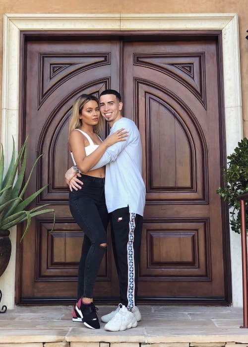 Shyla Walker as seen while posing for a picture along with Landon McBroom in Los Angeles, California, United States in August 2018