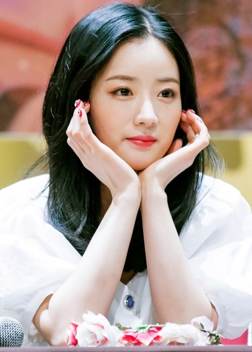 Yoon Bo-mi as seen in a picture taken at a fan signing in Sangam, Seoul, South Korea in July 2018