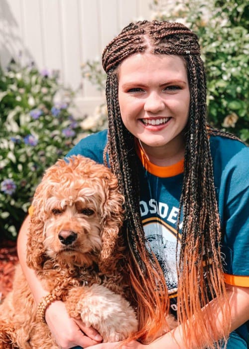 AllAroundAudrey with her dog as seen in October 2019