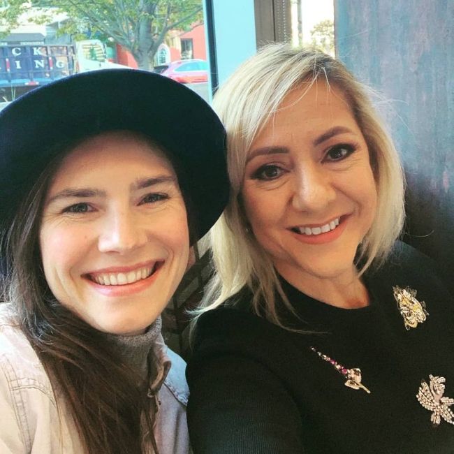Amanda posing with Lorena Gallo in November 2019